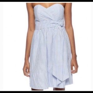 Strapless seersucker dress